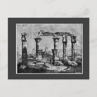 Antigua postal del templo de Egipto