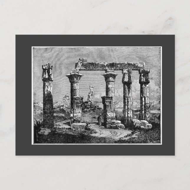 Antigua postal del templo de Egipto (Anverso)