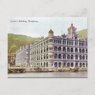 Antigua postal - Edificio de la Reina, Hong Kong