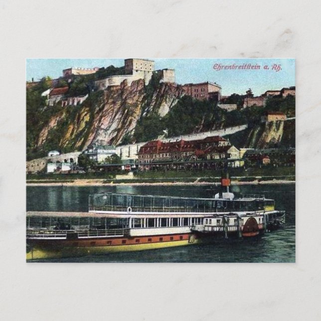 Antigua postal - Ehrenbreitstein, Koblenz, Alemani (Anverso)