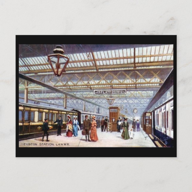 Antigua postal - Estación Euston, Londres (Anverso)