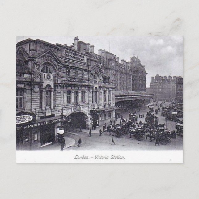 Antigua postal - Estación Victoria, Londres (Anverso)