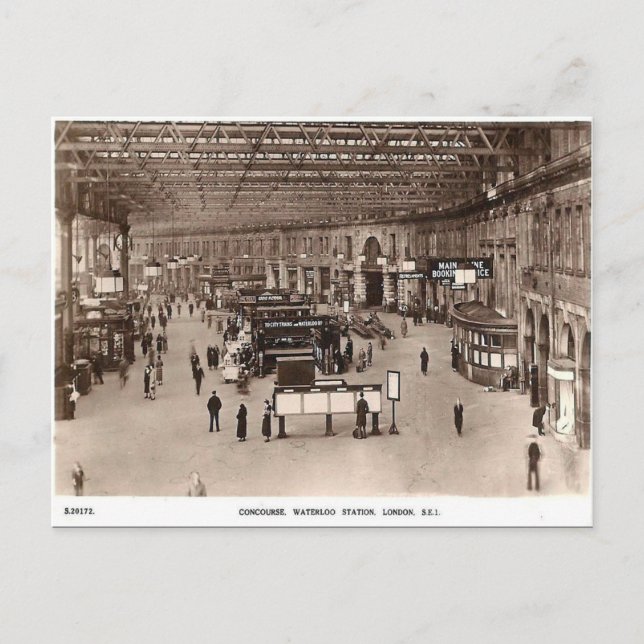 Antigua postal - Estación Waterloo, Londres (Anverso)