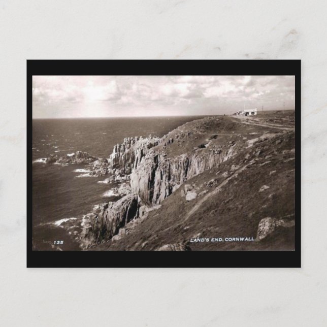 Antigua postal - Fin de la tierra, Cornwall (Anverso)
