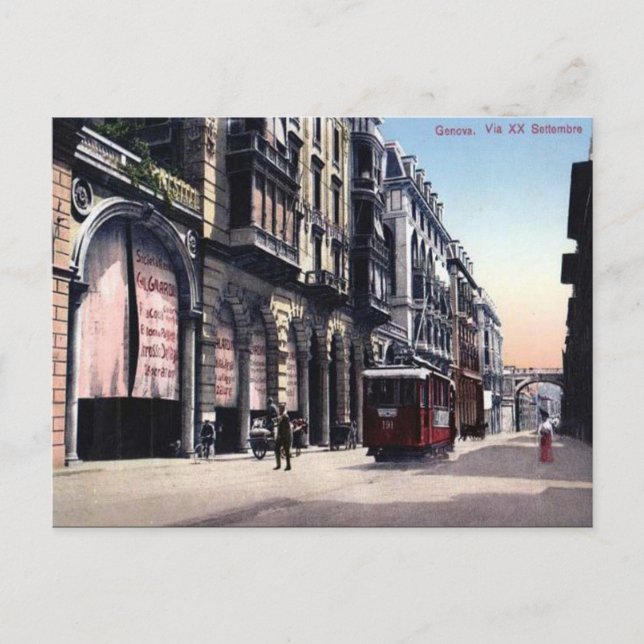 Antigua postal - Génova, Italia (Anverso)