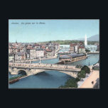 Antigua postal - Ginebra, Suiza<br><div class="desc">La imagen de esta postal se ha reproducido desde una postal vintage de los puentes a lo largo del Ródano,  Ginebra,  Suiza.</div>