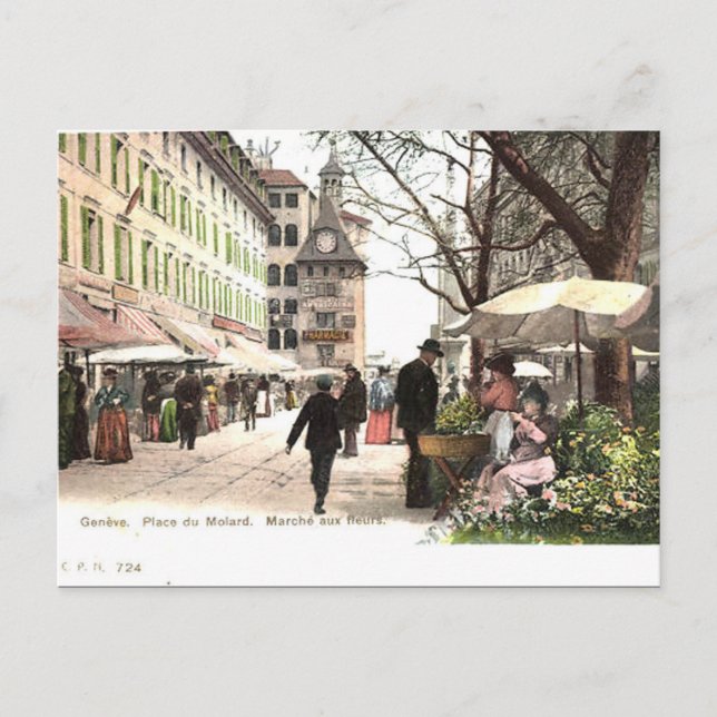 Antigua postal - Ginebra, Suiza (Anverso)