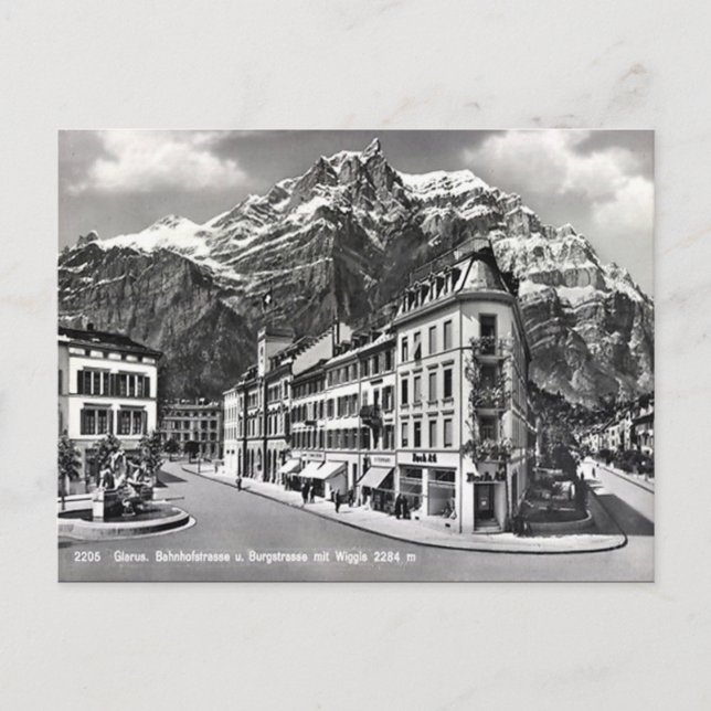 Antigua postal - Glarus, Suiza (Anverso)