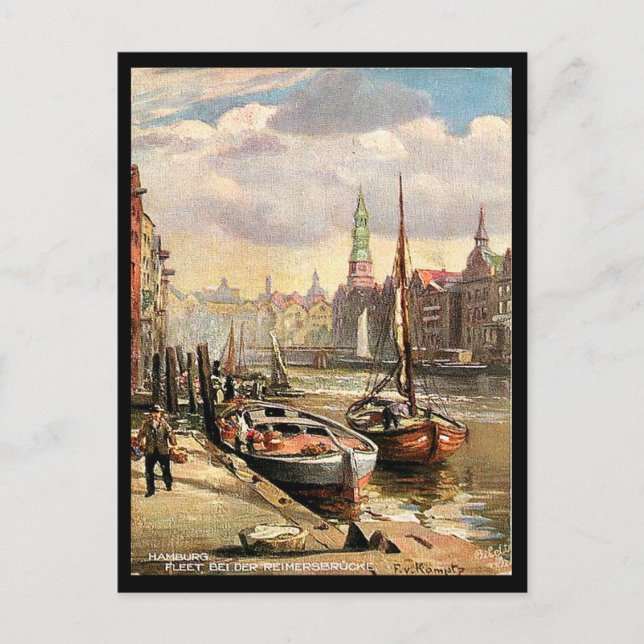 Antigua postal - Hamburgo, Alemania (Anverso)