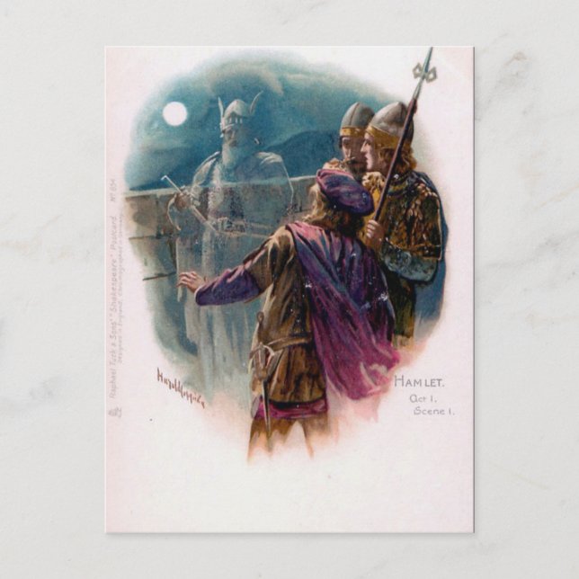 Antigua postal - "Hamlet", Shakespeare. (Anverso)