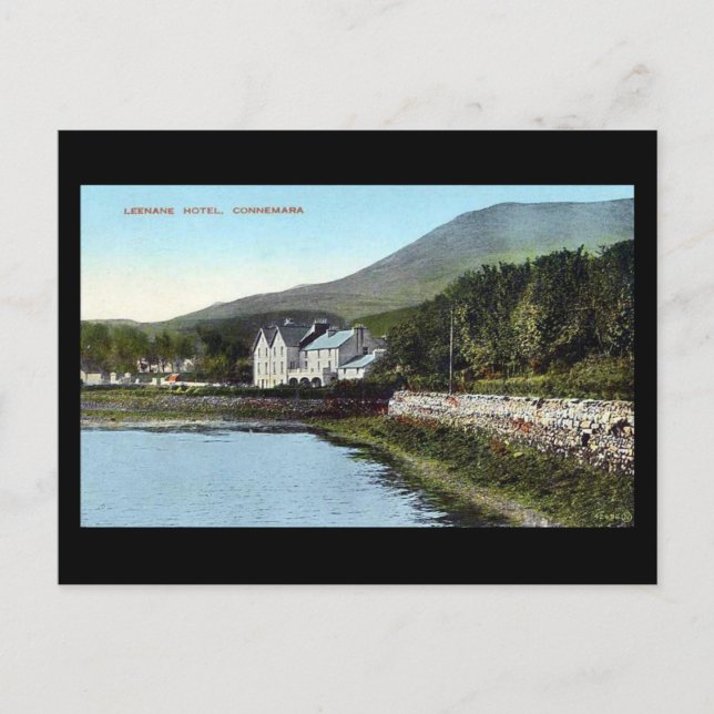 Antigua postal - Hotel Leenane, Connemara, Irlanda (Anverso)