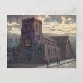 Antigua postal - Iglesia de la Abadía, Shrewsbury