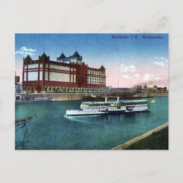 Antigua postal - Karlsruhe, Alemania (Anverso)