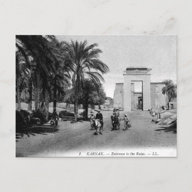 Antigua postal - Karnak, Egipto (Anverso)