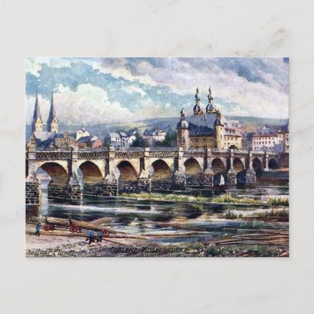 Antigua postal - Koblenz, Alemania (Anverso)