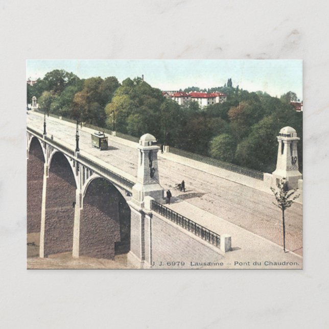 Antigua postal - Lausana, Suiza (Anverso)