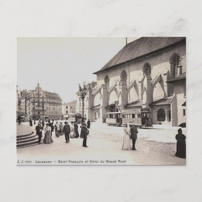 Antigua postal - Lausana, Suiza (Anverso)