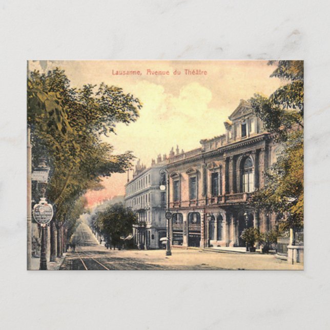 Antigua postal - Lausana, Suiza (Anverso)