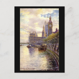 Antigua postal - Londres, el Parlamento y el Emban