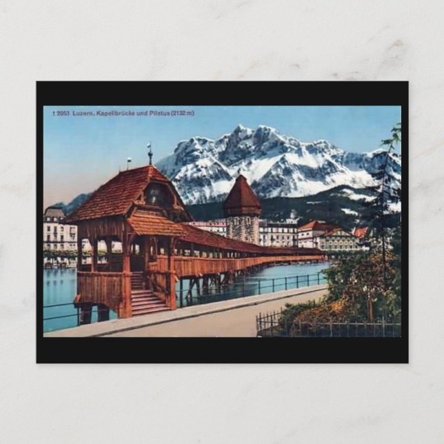 Antigua postal - Lucerna, Suiza (Anverso)