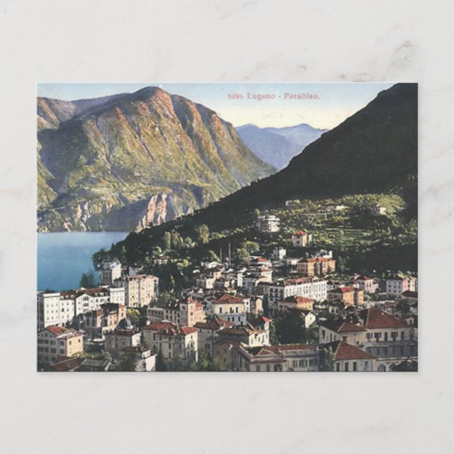 Antigua postal - Lugano - Paradiso, Suiza (Anverso)