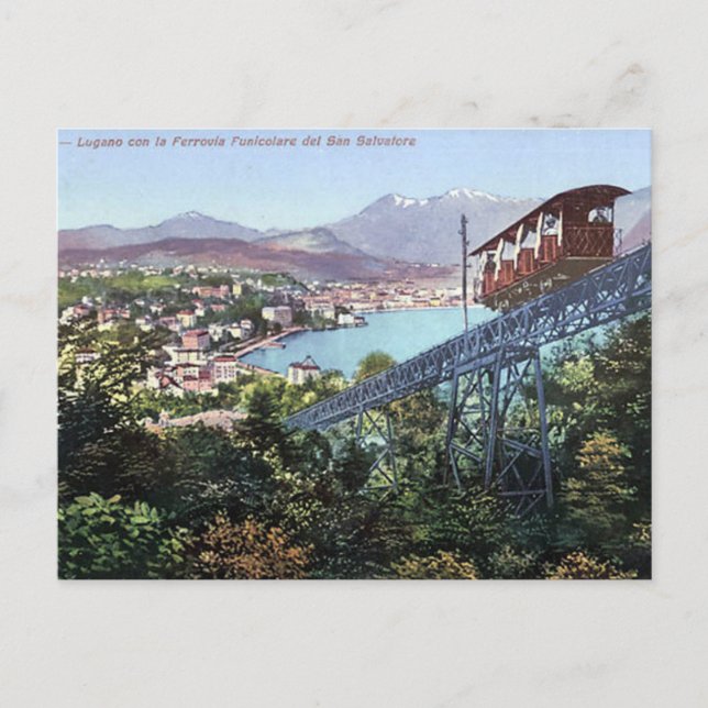 Antigua postal - Lugano, Suiza (Anverso)