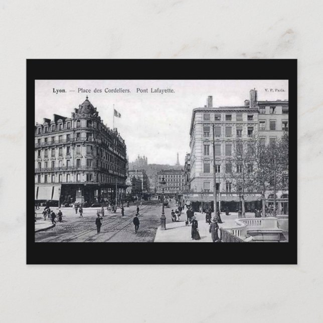 Antigua postal - Lyon, Place des Cordeliers (Anverso)