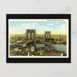 Antigua postal - Nueva York, puente de Brooklyn