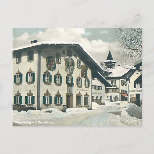 Antigua postal - Oberammergau, Baviera, Alemania (Anverso)