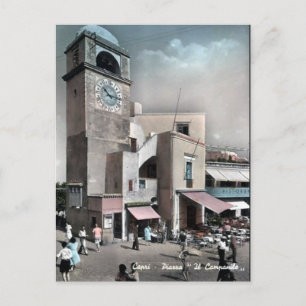 Antigua postal - Piazza, Capri, Italia