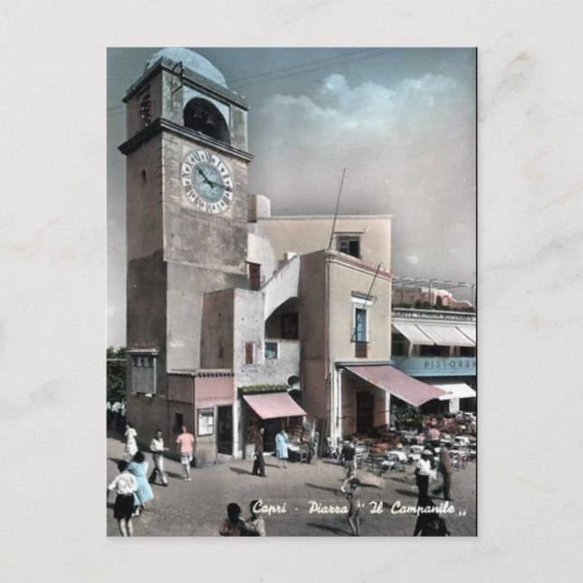Antigua postal - Piazza, Capri, Italia (Anverso)