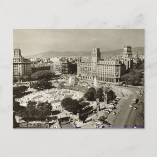 Antigua postal - Plaza de Cataluña, Barcelona