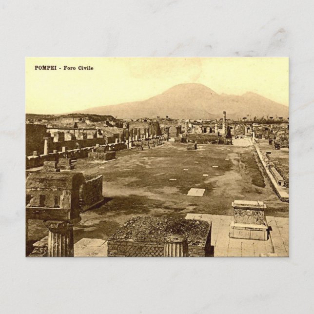 Antigua postal - Pompeya, el foro (Anverso)