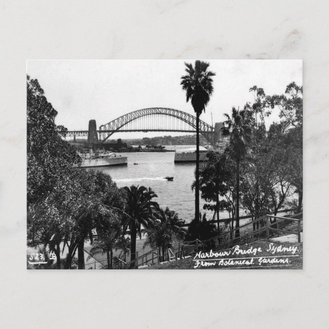 Antigua postal - Puente Harbour, Sydney, Nueva Gal (Anverso)