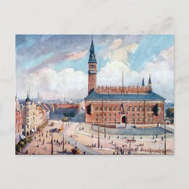 Antigua postal - Rådhuspladsen, Copenhague (Anverso)