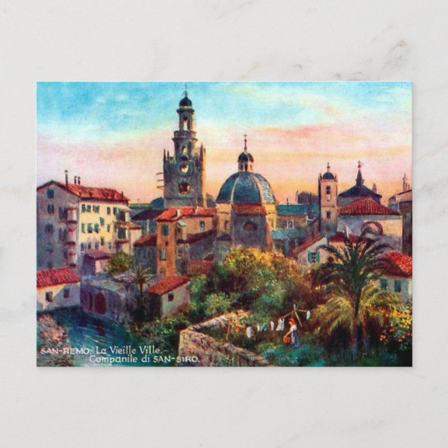 Antigua postal - San Remo, Italia (Anverso)