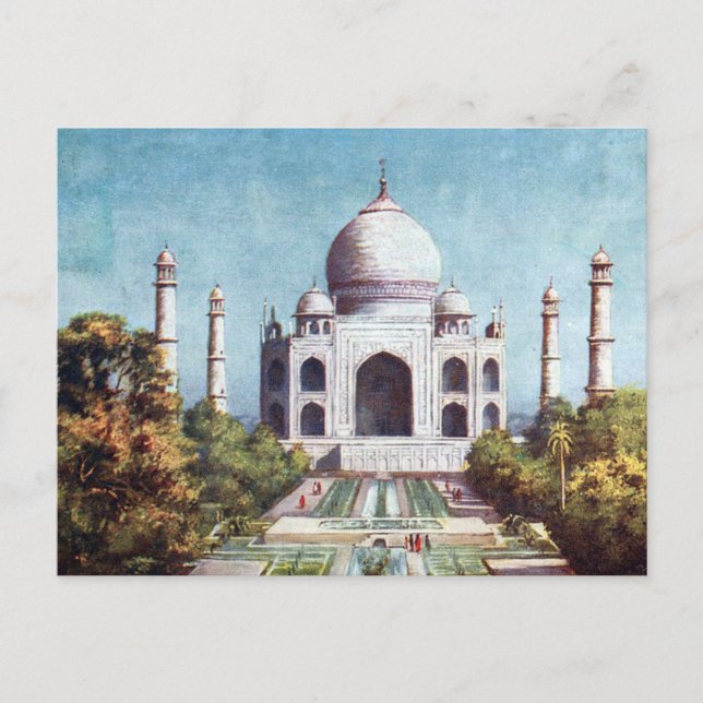 Antigua postal - Taj Mahal, Agra, India (Anverso)