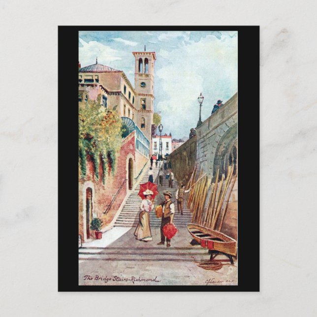 Antigua postal - The Bridge Stairs, Richmond, Lond (Anverso)