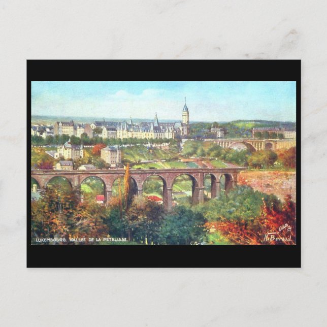 Antigua postal - Vallee de la Petrusse, Luxemburgo (Anverso)
