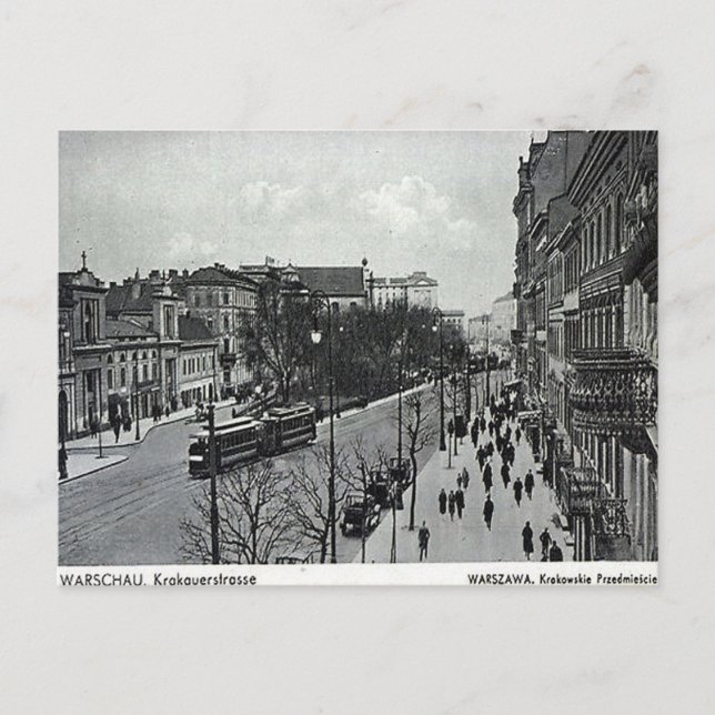 Antigua postal - Varsovia, Polonia (Anverso)