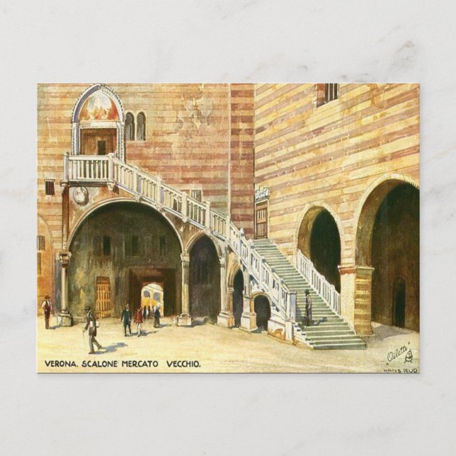 Antigua postal - Verona, Italia (Anverso)