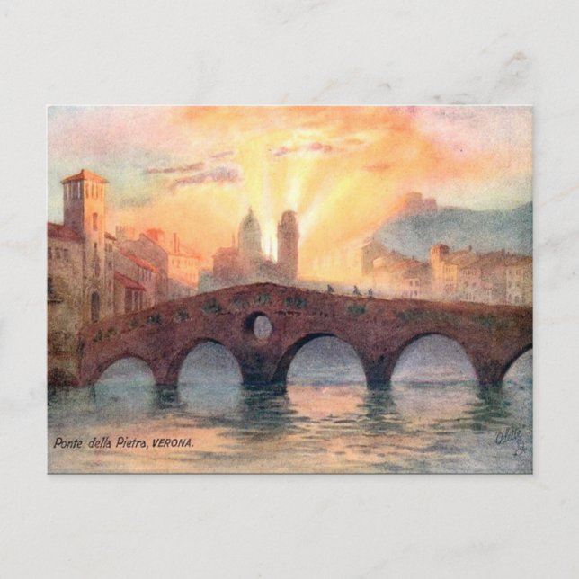 Antigua postal - Verona, Italia (Anverso)