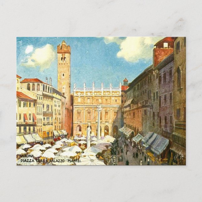 Antigua postal - Verona, Italia (Anverso)