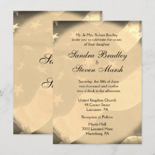 Antiguas invitaciones a bodas con banderas estadou