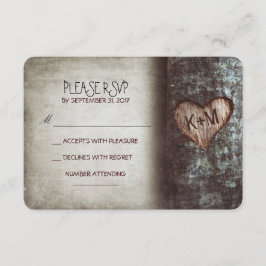 Antiguas tarjetas RSVP para bodas rústicas