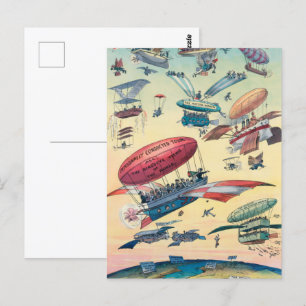 Antigüedad de la vieja postal de la aviación antig