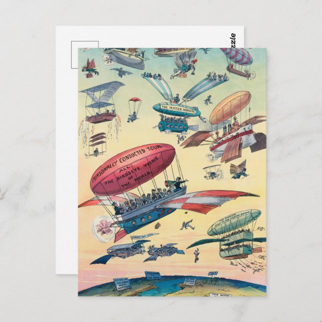 Antigüedad de la vieja postal de la aviación antig (Anverso / Reverso)