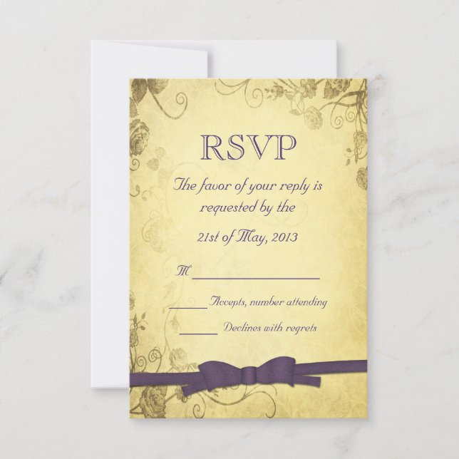 Antigüedad vintage con Boda Bow RSVP (Anverso)
