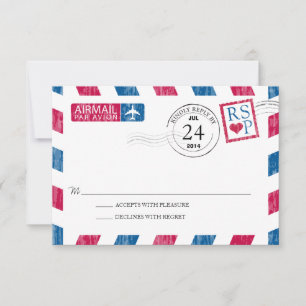 Antiguo Airmail Wedding RSVP