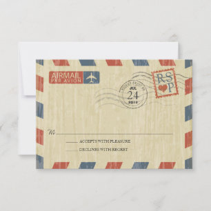 Antiguo Airmail Wedding RSVP